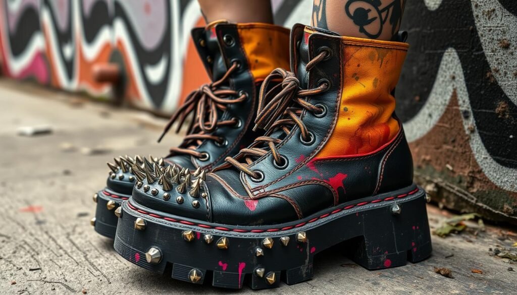 détails punk chaussures